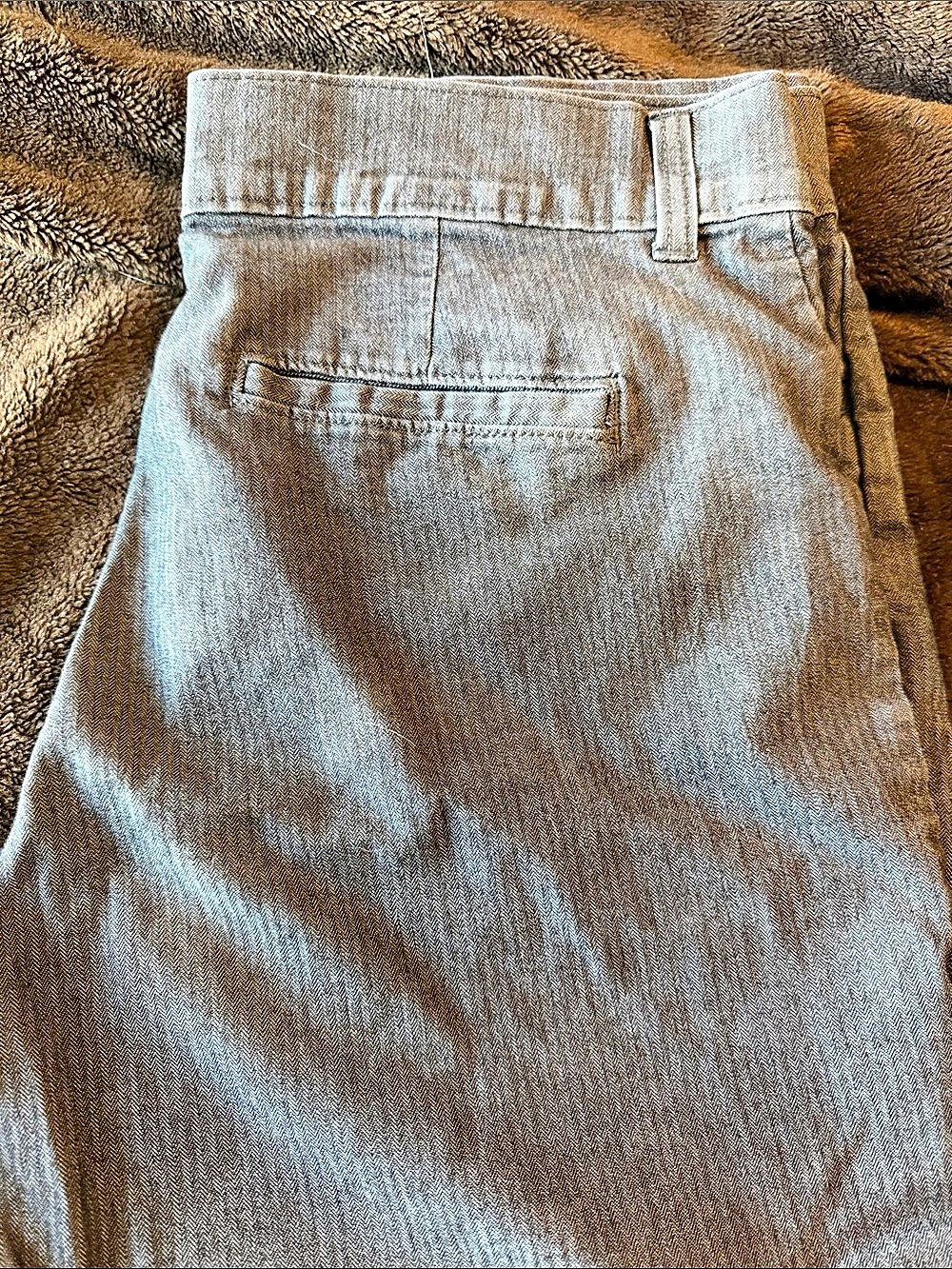 Riders by Lee Herringbone Stretch Straight Leg Trouser Pants Gray Waist 16